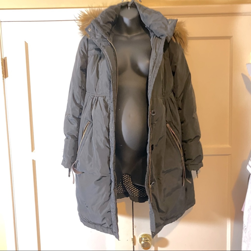 Kimi + Kai Maternity Winter Puffer Hooded Coat S